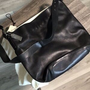 Black Leather Coach Handbag